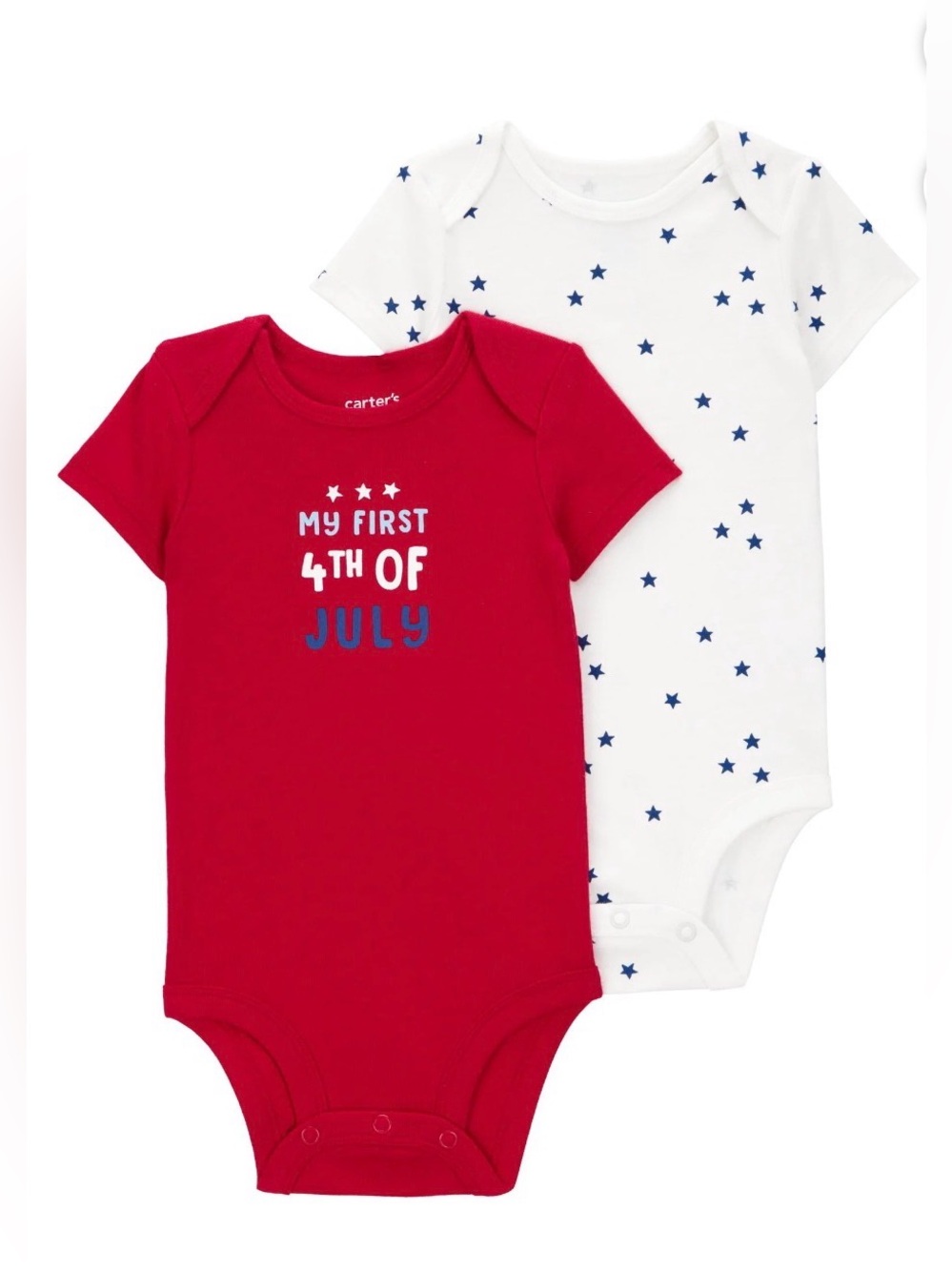 Carter's Child of Mine Set of Baby Unisex Patriotic Bodysuits, Size 0-3 Months